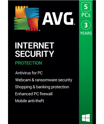 AVG Internet Security 2021 - 5PC | 3 Years