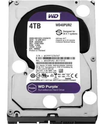 WD Purple Surveillance 4TB HDD - Non PC Drive (Not for Desktops)