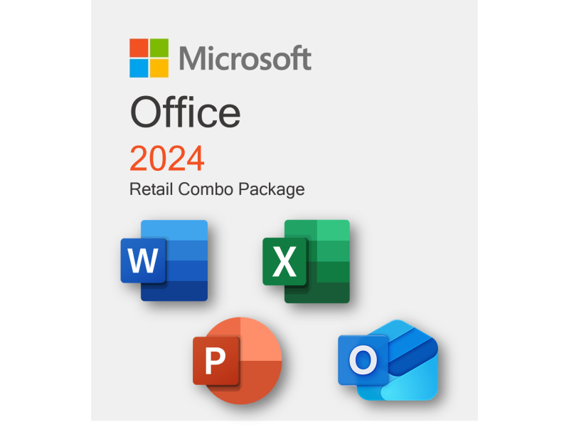 Office 2024 Retail Combo Package - 4 Separate ESD Licenses for 1 User | Windows PC