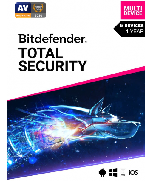 Bitdefender Total Security 2021 - 5 Devices | 1 Year